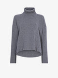 Flat image of Doubleface Eco Cashmere Oversized Turtleneck Sweater in GREY MELANGE