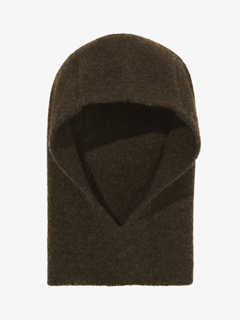 Still image of Midweight Wool Knit Hood in DARK TAUPE