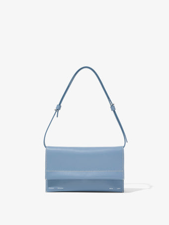 Front image of Small Accordion Flap Bag in DOVE GREY