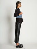 Image of model wearing Small Accordion Flap Bag in DOVE GREY