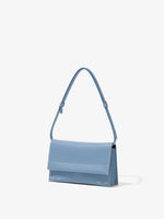 Side image of Small Accordion Flap Bag in DOVE GREY
