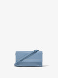 Front image of Small Accordion Flap Bag in DOVE GREY with strap down