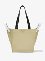 Front image of Large Mercer Leather Tote in STONE