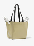 Side image of Large Mercer Leather Tote in STONE