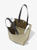 Aerial image of Large Mercer Leather Tote in STONE