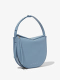 Side image of Baxter Leather Bag in DOVE GREY