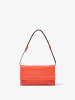 Front image of Small Accordion Flap Bag in VERMILLION