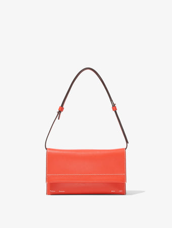 Front image of Small Accordion Flap Bag in VERMILLION