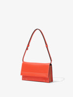 Side image of Small Accordion Flap Bag in VERMILLION