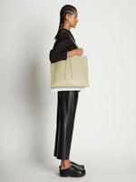Image of model wearing Twin Tote in STONE