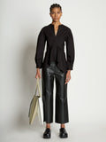 Image of model wearing Twin Tote in STONE