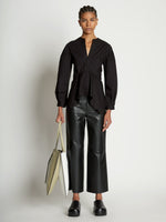 Image of model wearing Twin Tote in STONE