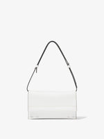 Front image of Small Accordion Flap Bag in OPTIC WHITE