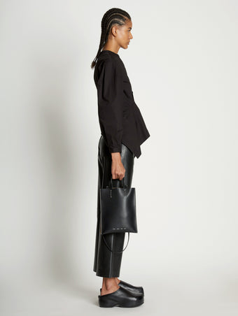 Image of model wearing Small Twin Tote in BLACK