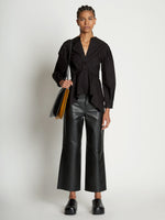 Image of model wearing Small Twin Tote in BLACK