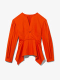 Still Life image of V-Neck Poplin Top in CHERRY