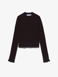 Still Life image of Cropped Turtleneck Chenille Sweater in BLACK