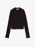 Still Life image of Cropped Turtleneck Chenille Sweater in BLACK