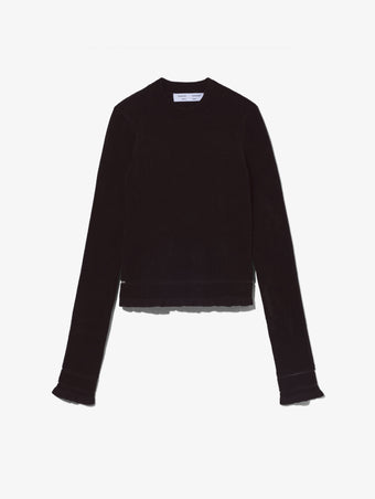 Still Life image of Cropped Turtleneck Chenille Sweater in BLACK