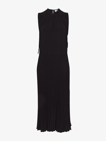 Still Life image of Pleatable Crepe Drawstring Dress in BLACK