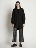 Front full length image of model wearing Cashfeel Cardigan in BLACK