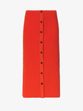 Still Life image of Rib Knit Button Front Skirt in VERMILLION