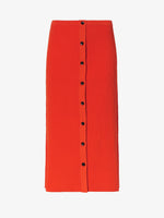 Still Life image of Rib Knit Button Front Skirt in VERMILLION