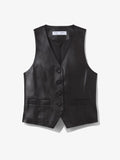 Still Life image of Leather Vest in BLACK