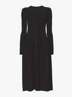 Still Life image of Rib Knit Button Front Dress in BLACK