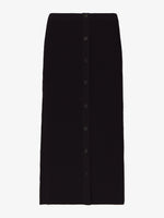 Still Life image of Rib Knit Button Front Skirt in BLACK