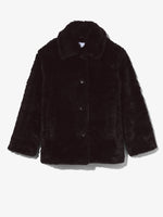 Still Life image of Faux Rabbit Peacoat in BLACK