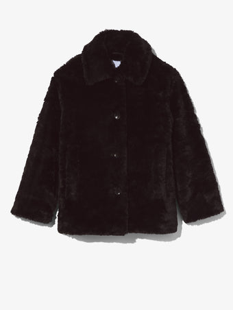 Still Life image of Faux Rabbit Peacoat in BLACK