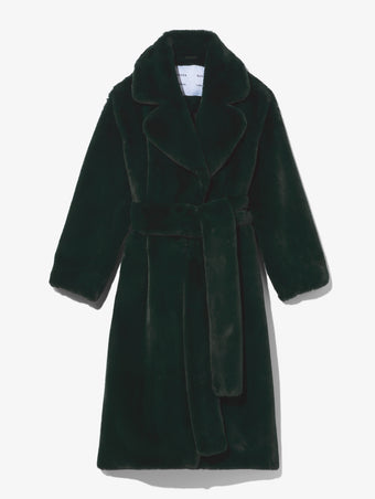Still Life image of Faux Fur Belted Coat in PINE