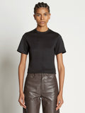 Front cropped image of model wearing Scuba Short Sleeve Shirt in BLACK