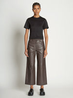 Front full length image of model wearing Scuba Short Sleeve Shirt in BLACK