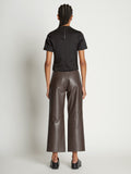 Back full length image of model wearing Scuba Short Sleeve Shirt in BLACK