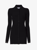 Still Life image of Rib Knit Fitted Cardigan in BLACK
