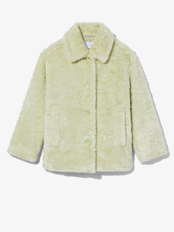 Still Life image of Faux Rabbit Peacoat in GREEN TEA