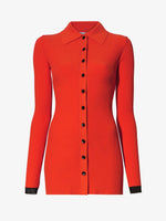 Still Life image of Rib Knit Fitted Cardigan
 in VERMILLION