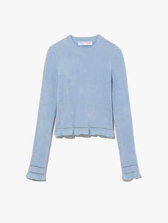 Still Life image of Cropped Turtleneck Chenille Sweater
 in PERIWINKLE