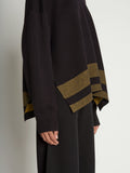 Detail image of model wearing Cashmere Blend Sweatshirt in BLACK/DARK SAND