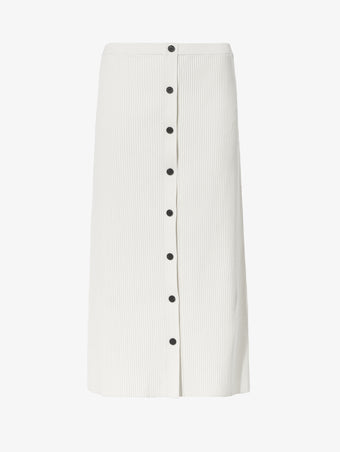Still Life image of Rib Knit Button Front Skirt in CREAM