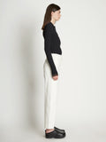 Side full length image of model wearing Cotton Twill Culottes in OFF WHITE