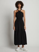 Front full length image of model wearing High Neck Dress in BLACK