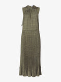 Still Life image of Pleatable Crepe Drawstring Dress in STONE/BLACK