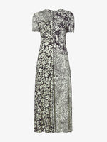 Still Life image of Mixed Floral Short Sleeve Jersey Dress in PEARL/BLACK