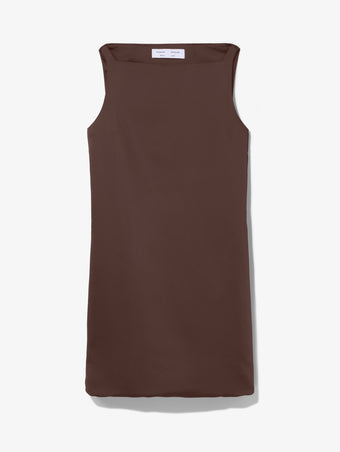 Still Life image of Sleeveless Satin Dress in MOCHA