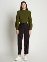 Front full length image of model wearing Drapey Suiting Pocket Pants in BLACK