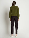 Back full length image of model wearing Drapey Suiting Pocket Pants in BLACK