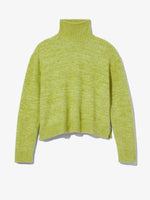 Still Life image of Fluffy Knit Turtleneck Sweater in AVOCADO/HONEYDEW